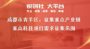 成都市青羊區：征集重點產業鏈重點科技項目需求征集范圍獎補政策