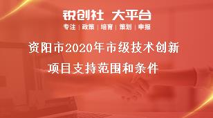 資陽市2020年市級技術創新項目支持范圍和條件獎補政策